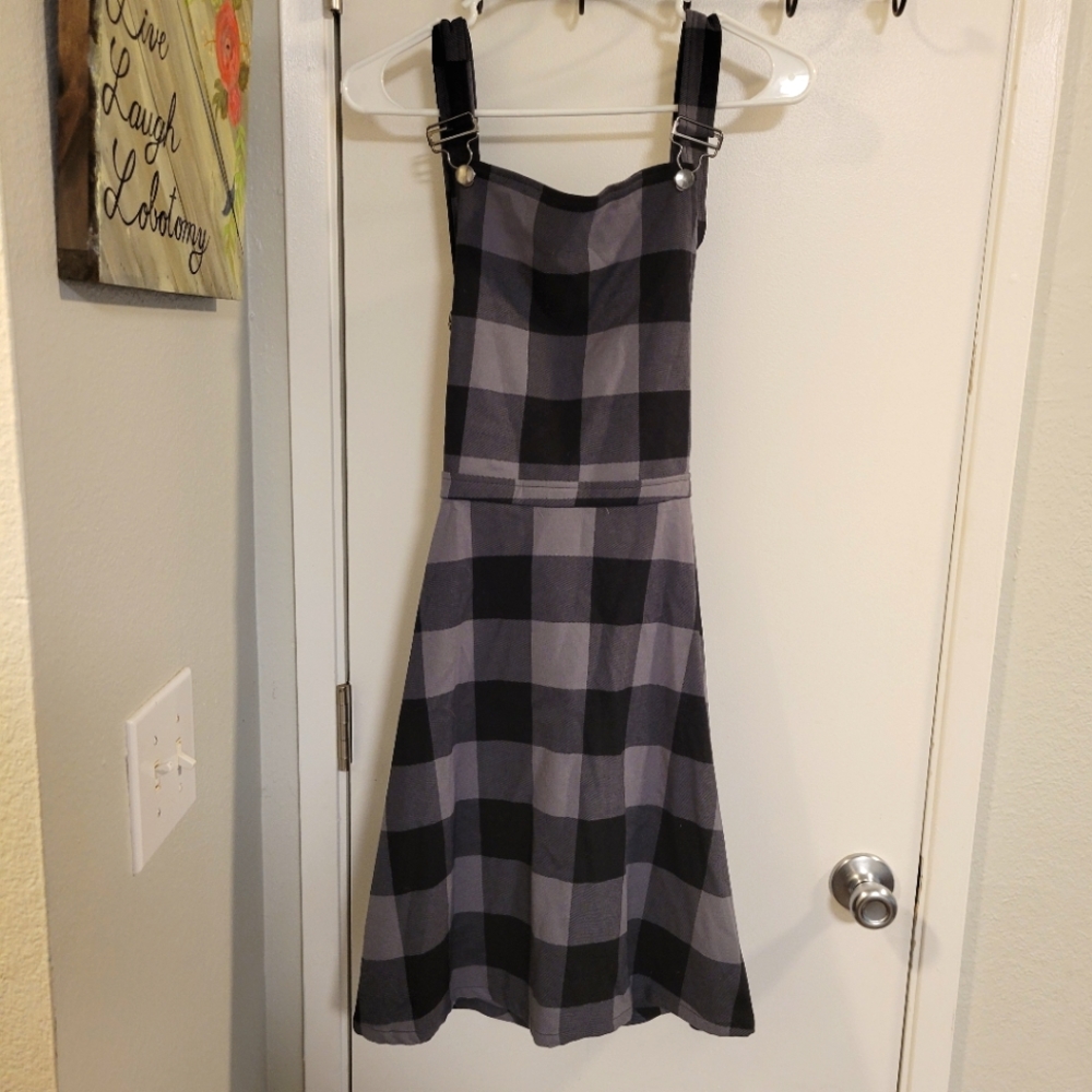 Hot Topic Plus Size Plaid Overall Dress (size 3)